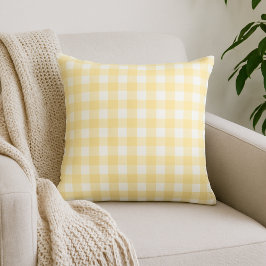 Almofada Travesseiro decorativo de Xadrez Gingham Amarelo