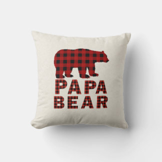 Almofada Travesseiro decorativo de Xadrez Papa Urso Buffalo