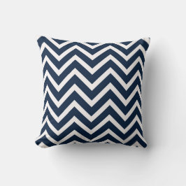 Almofada Travesseiro decorativo de Zig Zag Azul Marinho Náu
