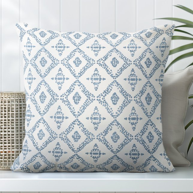 Almofada Travesseiro decorativo decorativo branco e azul cl (Criador carregado)