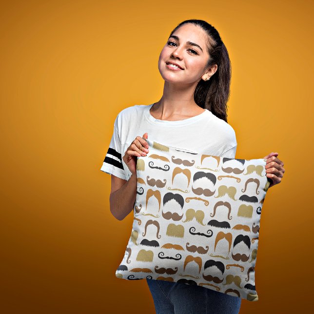 Almofada Travesseiro decorativo decorativo de bigodes (Criador carregado)