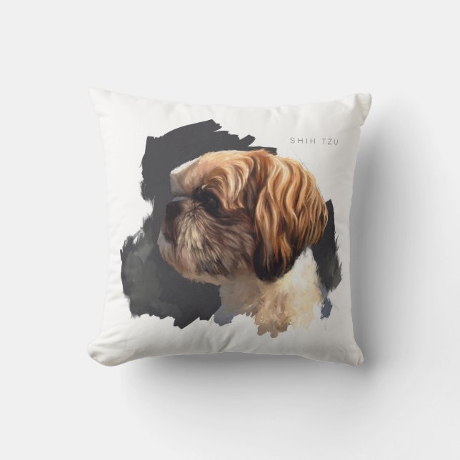 Almofada Travesseiro decorativo decorativo de Shih Tzu (Frente)