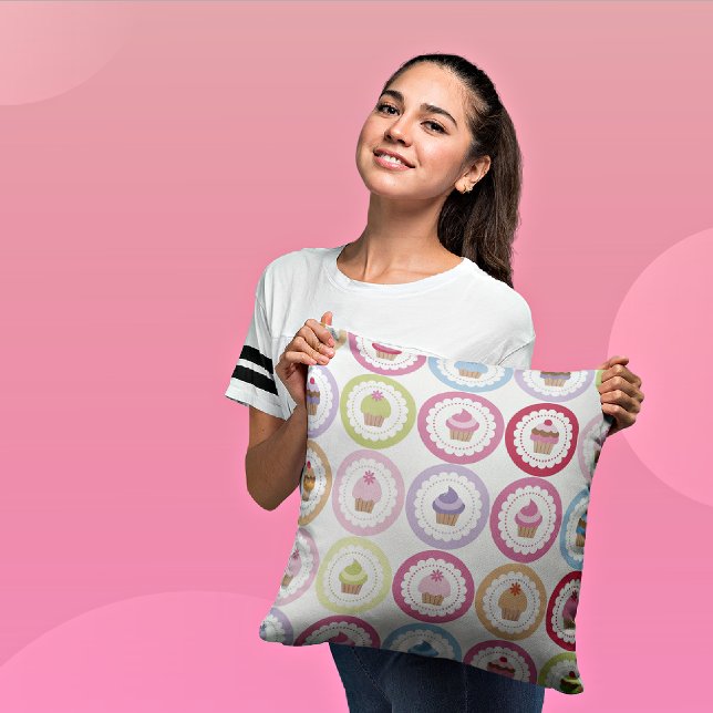 Almofada Travesseiro decorativo decorativo do Cupcake e Bol (Criador carregado)