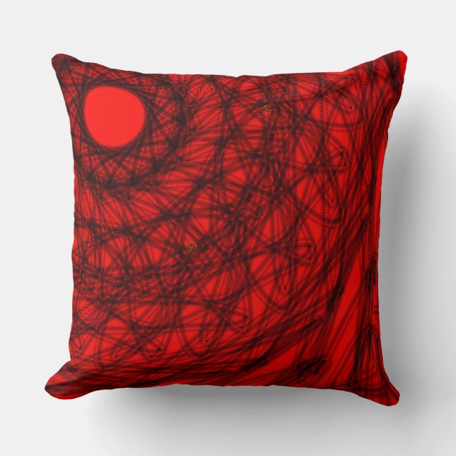 Almofada travesseiro decorativo decorativo preto e vermelho (Frente)