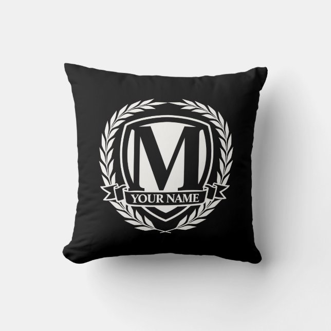Almofada Travesseiro decorativo Design de Laurel Monogramas (Frente)