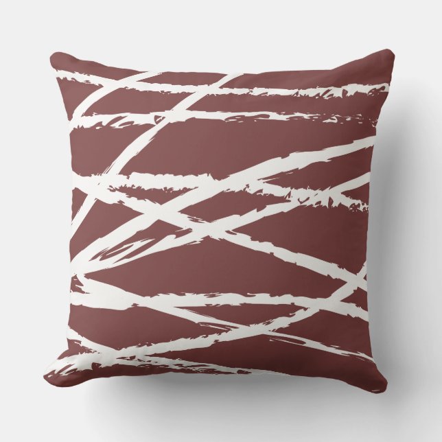 Almofada TRAVESSEIRO DECORATIVO DESIGN de LINHAS VERMELHAS  (Frente)