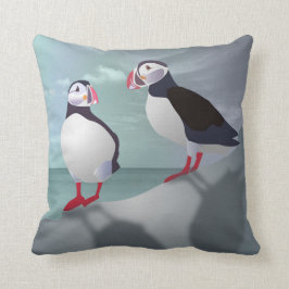 Almofada Travesseiro decorativo Design de Puffins