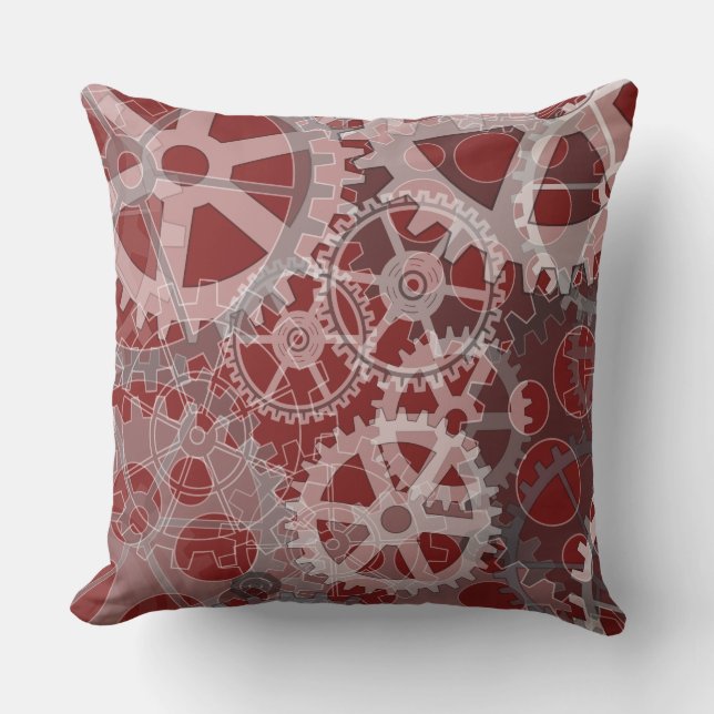 Almofada Travesseiro decorativo  DESIGN GEARS cinza (Frente)