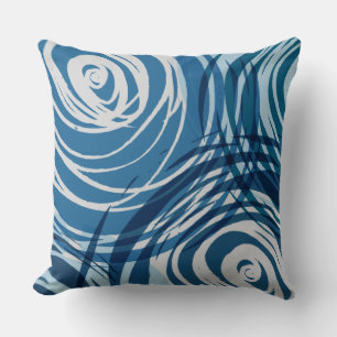 ALMOFADA TRAVESSEIRO DECORATIVO DESIGN SPIRAL AZUL
