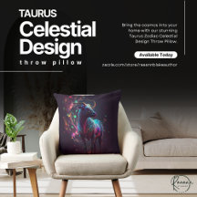 Travesseiro decorativo Design Taurus Zodiac Celest