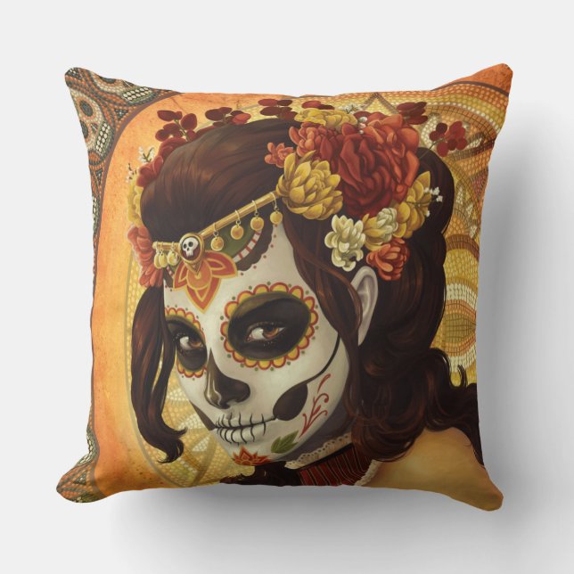 Almofada Travesseiro decorativo Dia De Los Muertos (Frente)