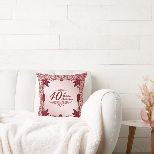 Almofada travesseiro decorativo do 40º aniversário de casam (Sofá)