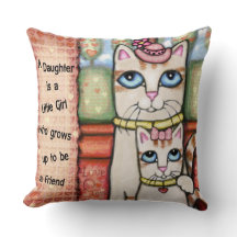 Travesseiro decorativo do amor dos gatos da mãe e