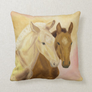 Almofada Travesseiro decorativo do cavalo de dois potros