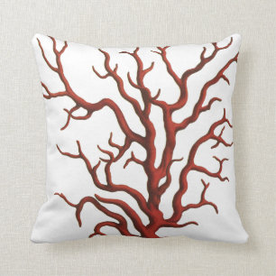 Almofada Travesseiro decorativo do coral vermelho