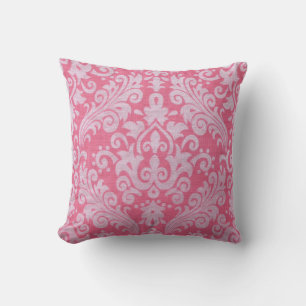Almofada Travesseiro decorativo do Damask Rosa