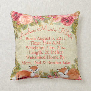 Almofada Travesseiro decorativo do Fox da floresta do bebê