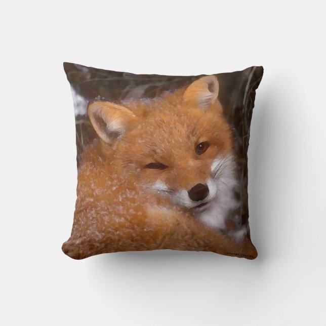 Almofada "Travesseiro decorativo do Fox vermelho" (Frente)