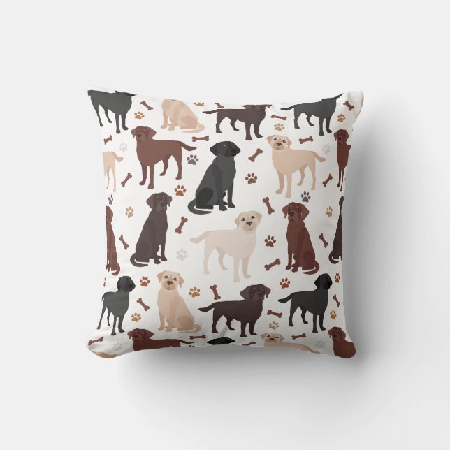 Almofada Travesseiro decorativo do Labrador Retriever Paws  (Frente)