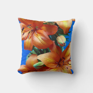 Almofada Travesseiro decorativo do lírio-tigre laranja