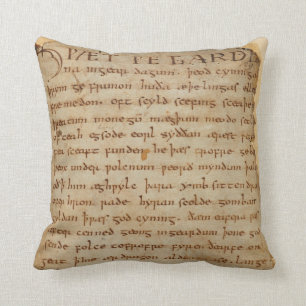 Almofada Travesseiro decorativo do manuscrito de Beowulf