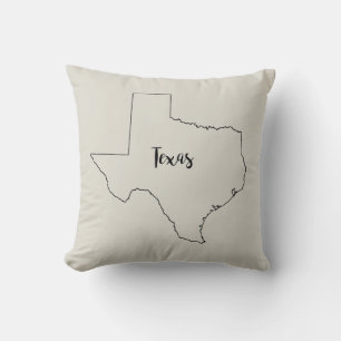 Almofada Travesseiro decorativo do mapa do estado de Texas