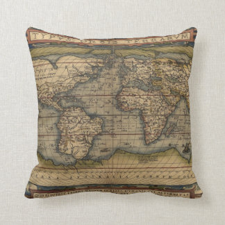 Almofada Travesseiro decorativo do Mapa Mundial Ortelius