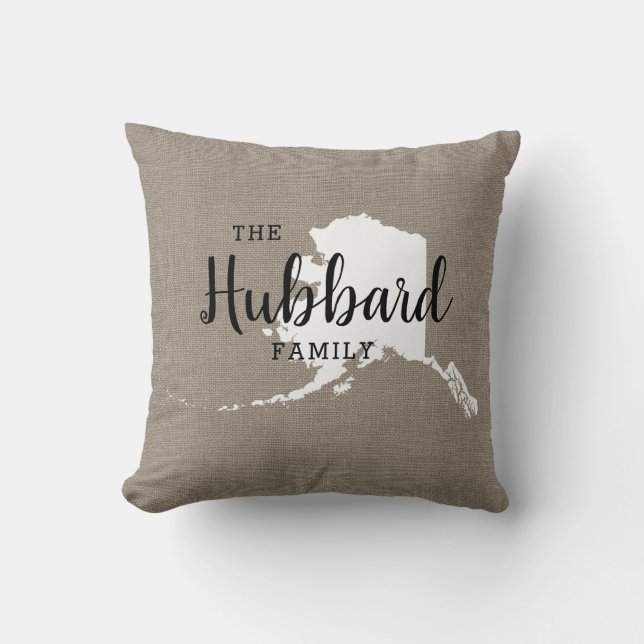 Almofada Travesseiro decorativo do Monograma da Família Ala (Frente)