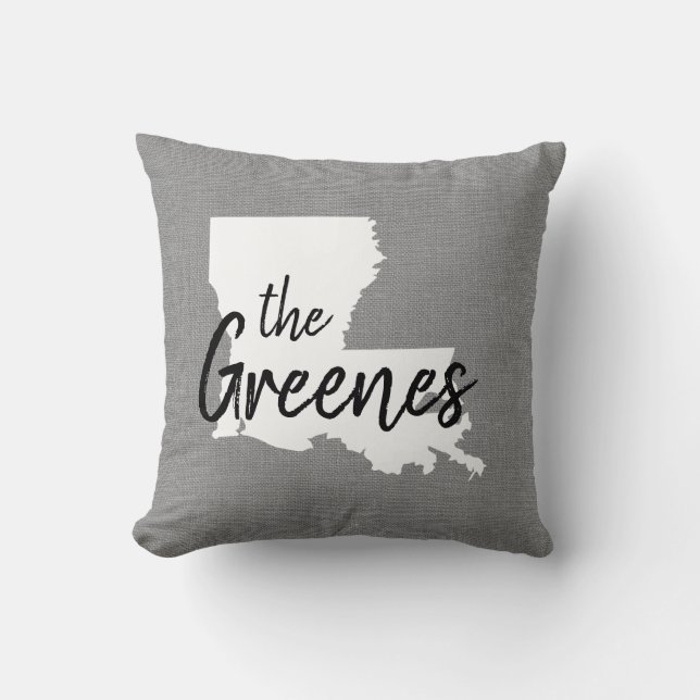 Almofada Travesseiro decorativo do Monograma da Família Lou (Frente)