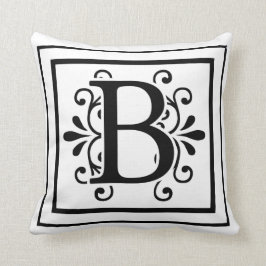 Almofada Travesseiro decorativo do monograma da letra B