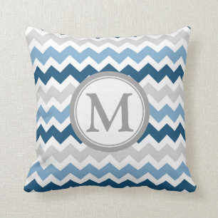 Almofada Travesseiro decorativo do monograma de Chevron do