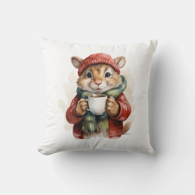 Almofada Travesseiro decorativo do mouse de inverno (Frente)