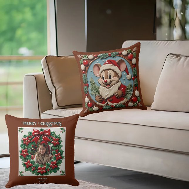 Almofada Travesseiro decorativo do mouse de Natal (Criador carregado)