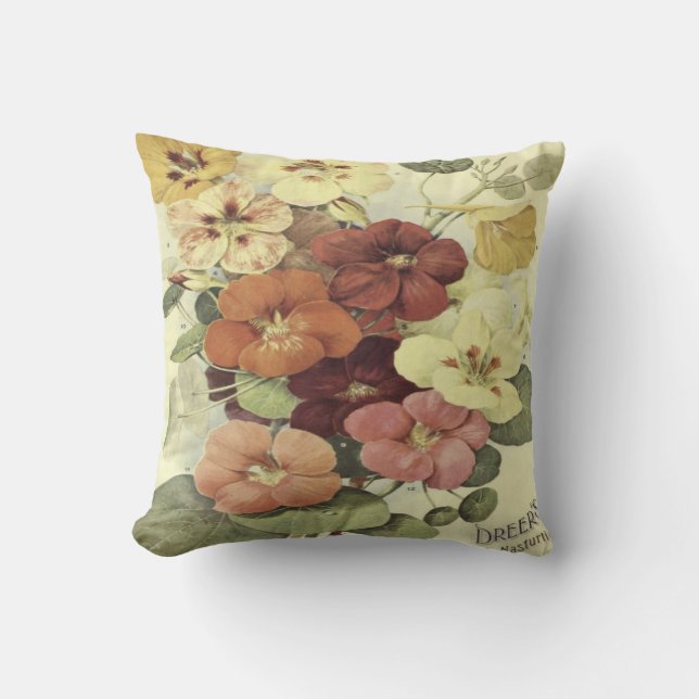 Almofada Travesseiro decorativo do Nasturtium Seed Pack do  (Frente)