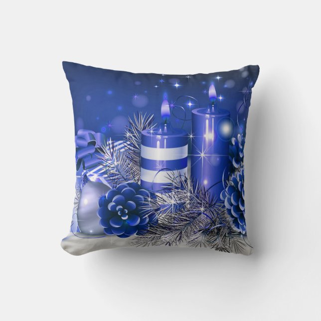 Almofada Travesseiro decorativo do Natal/velas e cones do (Frente)