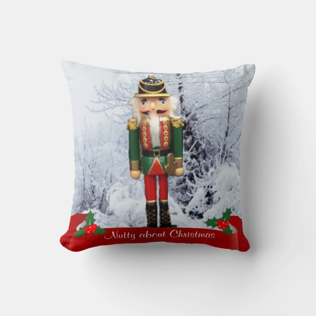 Almofada Travesseiro decorativo do Nutcracker "Nutty about  (Frente)