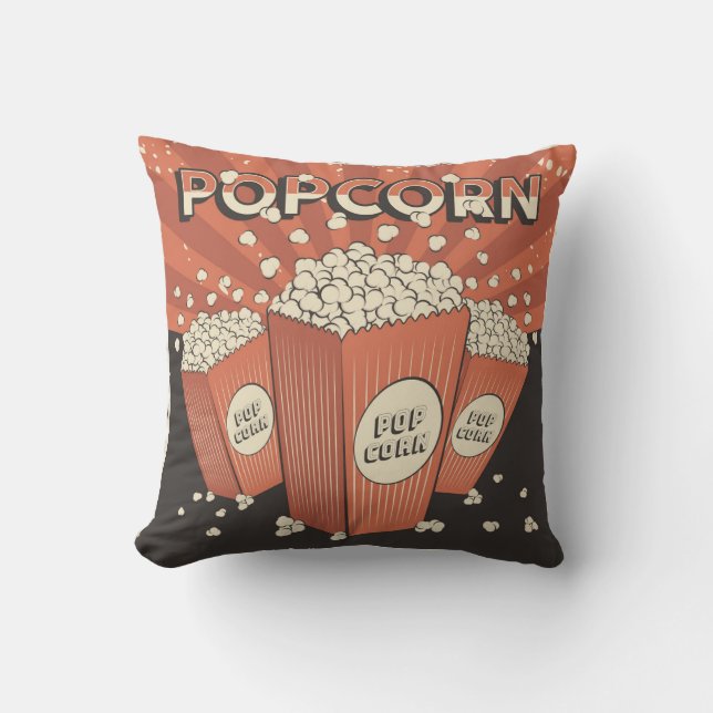 Almofada Travesseiro decorativo do partido Retro Popcorn (Frente)