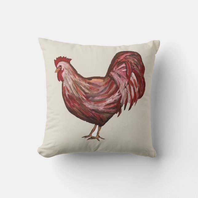 Almofada Travesseiro decorativo do Red Rooster Farmhouse (Frente)