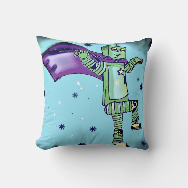 Almofada Travesseiro decorativo do robô do super-herói do (Frente)