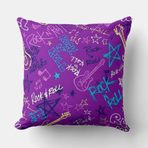 Almofada Travesseiro decorativo do roxo da estrela do rock