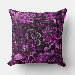 Almofada Travesseiro decorativo do Shimmer Floral Rosa Vint