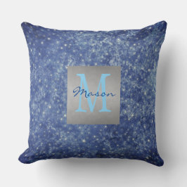 Almofada Travesseiro decorativo do Space Blue & White Stars