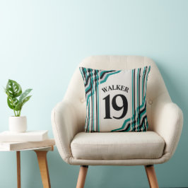 Almofada Travesseiro decorativo do tema Esporte Negro e Tea