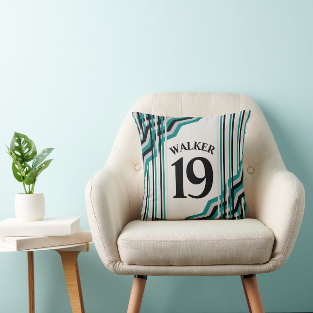 Almofada Travesseiro decorativo do tema Esporte Negro e Tea (Cadeira)