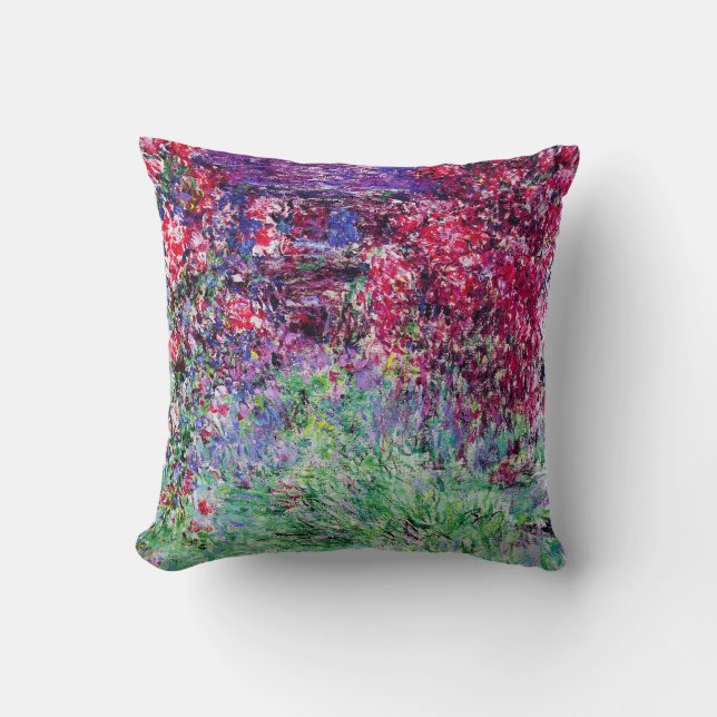 Almofada Travesseiro decorativo dos rosas de Monet (Frente)