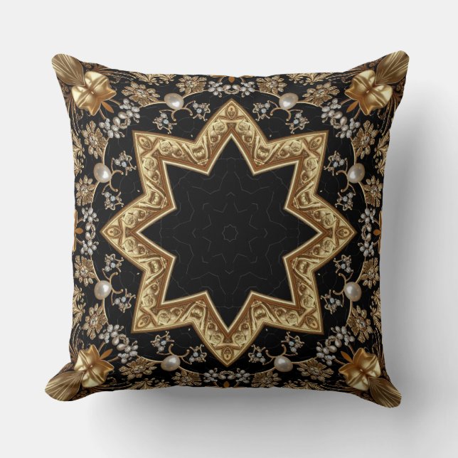 Almofada Travesseiro Decorativo Dourado (Frente)