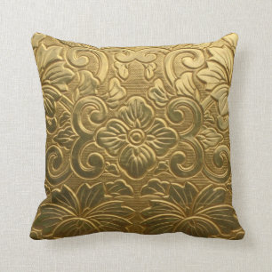 Almofada Travesseiro decorativo dourado da textura