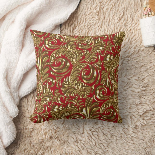 Almofada Travesseiro decorativo Dourado Paisley (Cobertor)
