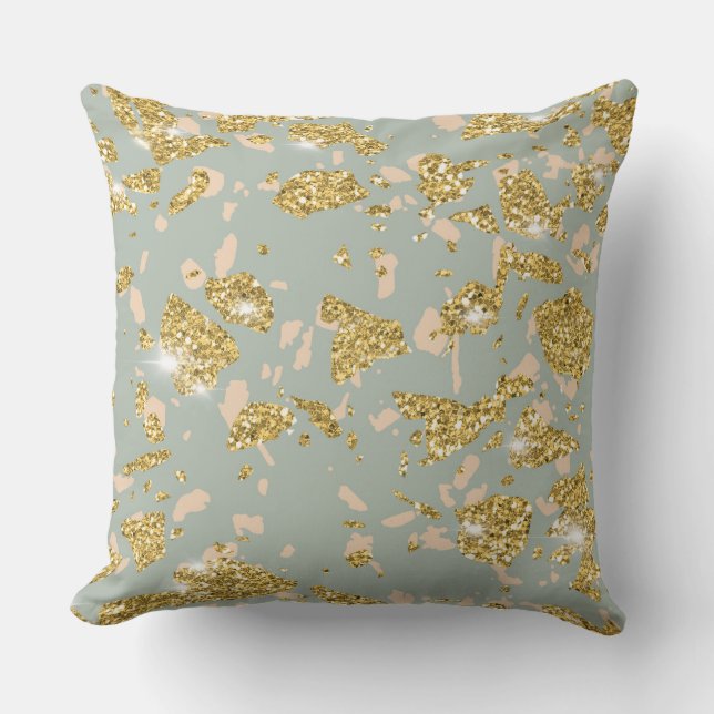 Almofada Travesseiro decorativo Dourado rosa (Frente)