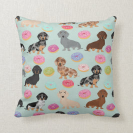 Almofada travesseiro decorativo Doxie Dachshund Rosquinha